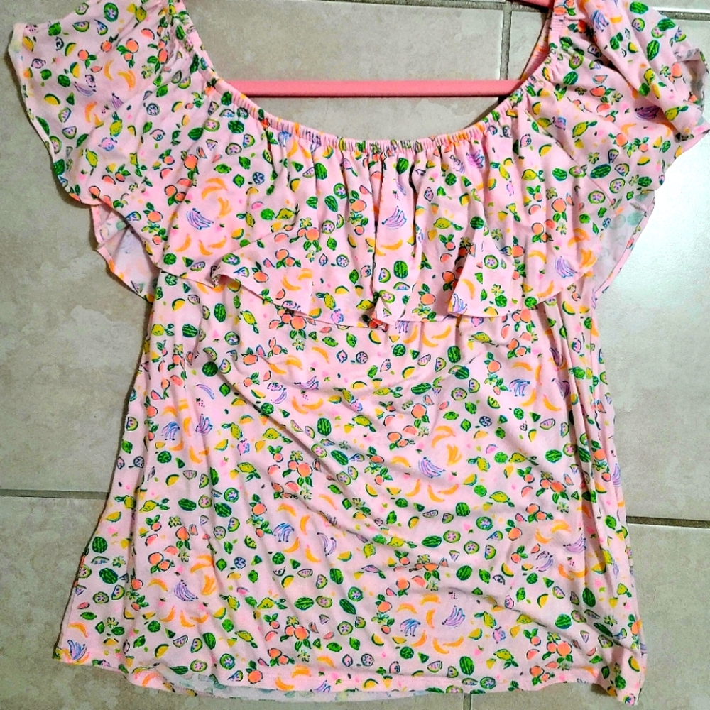 Lilly pulitzer la fortuna ruffle top medium